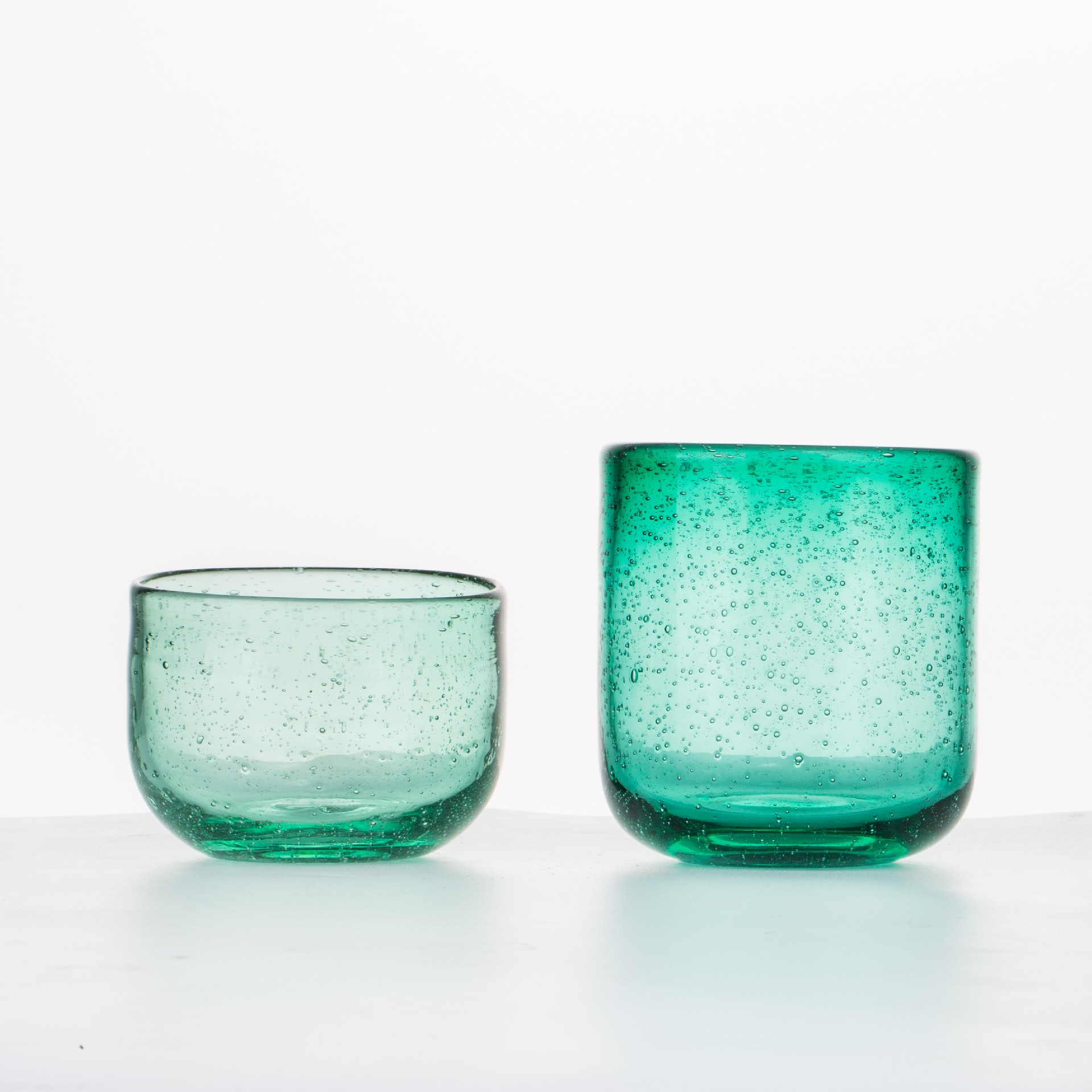 Green Colored Bubble Glass Jar For Candle