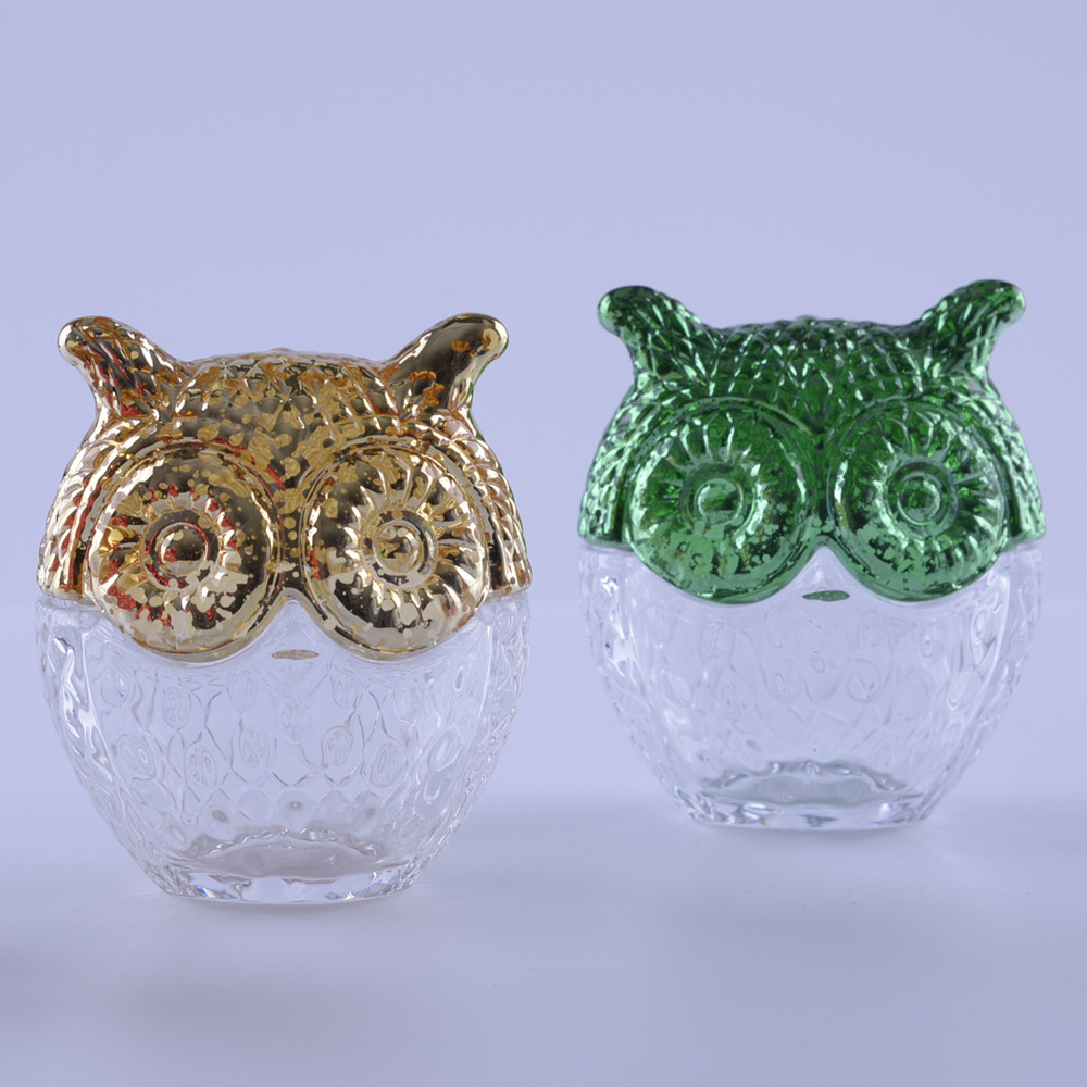 Owl Glass Candle Jar