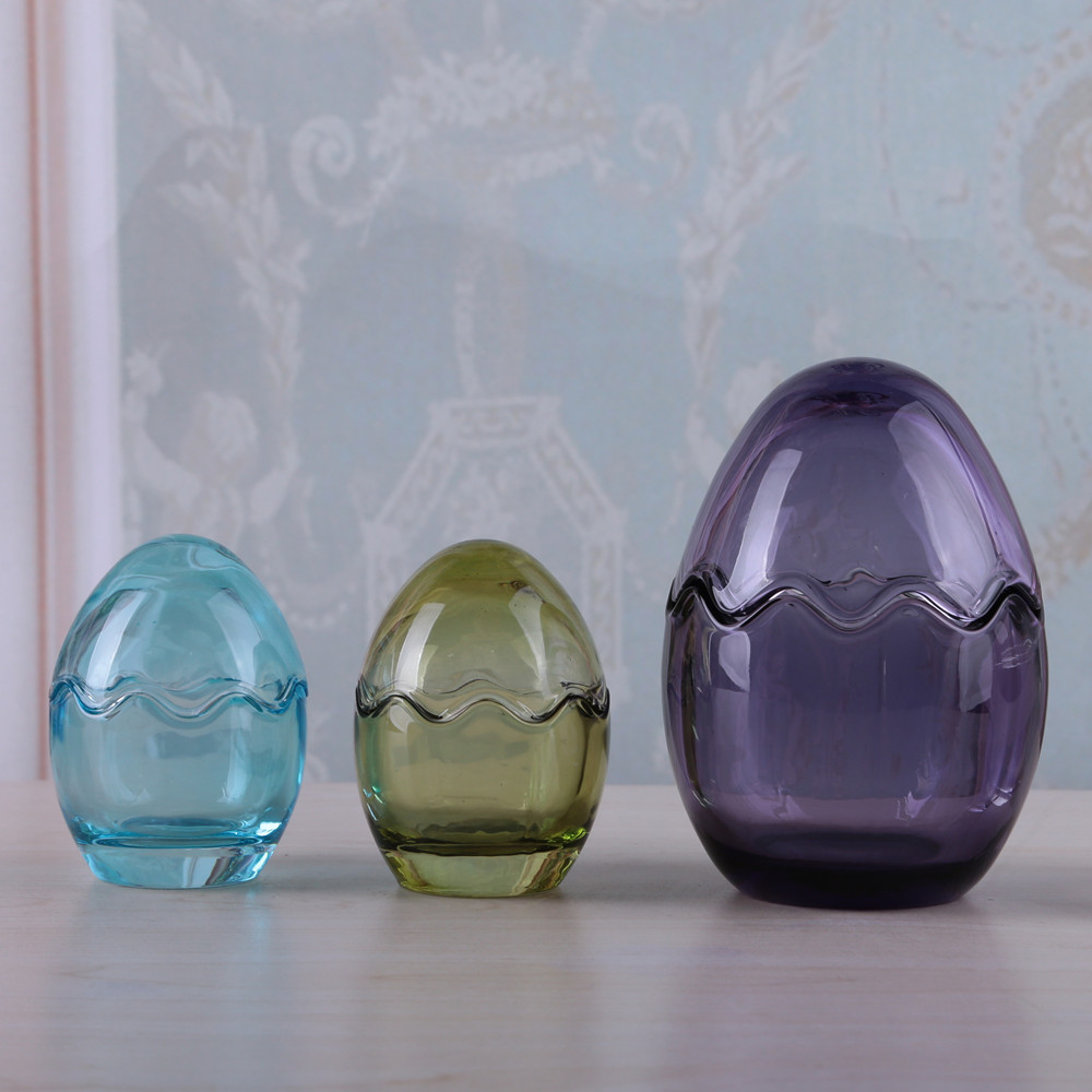 egg shaped glass candle jars series