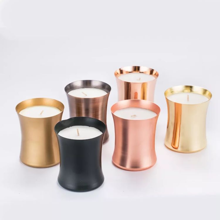 Gold and silver color metal candle jar for candle making