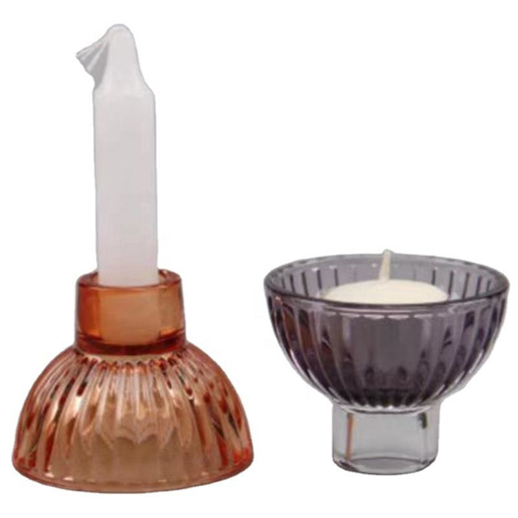cheap taper and tealight glass candle holder