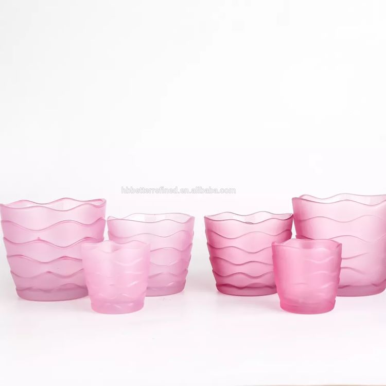 Pink water ripple effect alien candle holder special anomaly tea light holder vintage candle tumbler