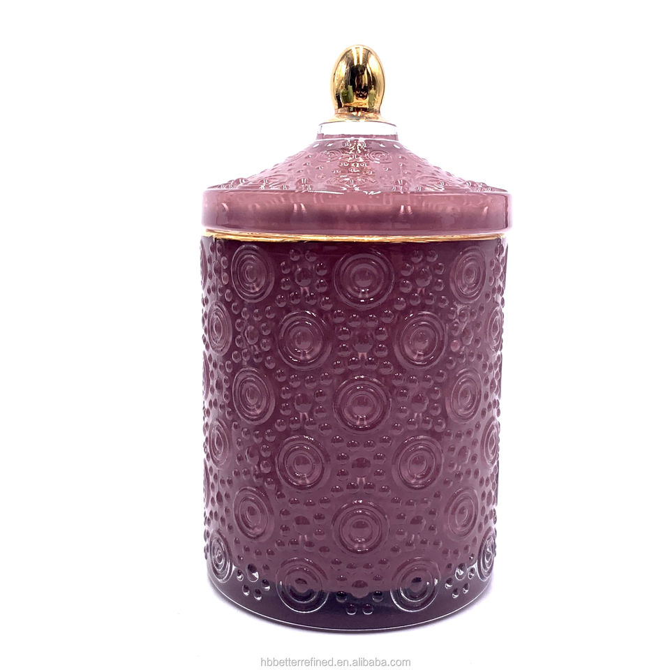 Unique pink purple empty food storage Decorative Multipurpose Antique Design Glass Candy Jar with Lids GEO Cut Glass Candle Jar