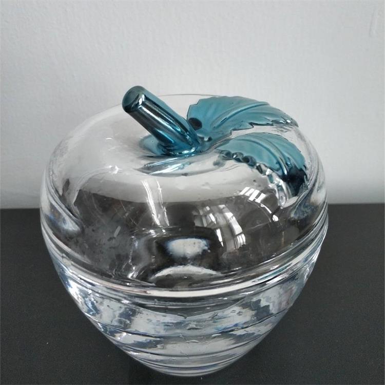 Clear Empty Apple Shaped Glass Candle Jar