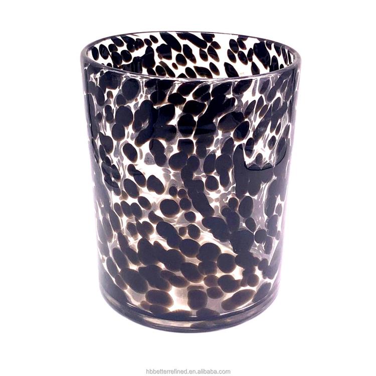 BLACK leopard brown amber vase crystal flower decorative glass bottle food storage container home decoration