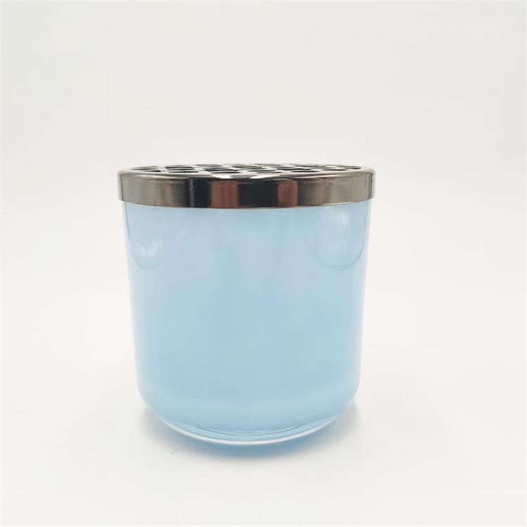 9cm height candle jar with hollow out lid