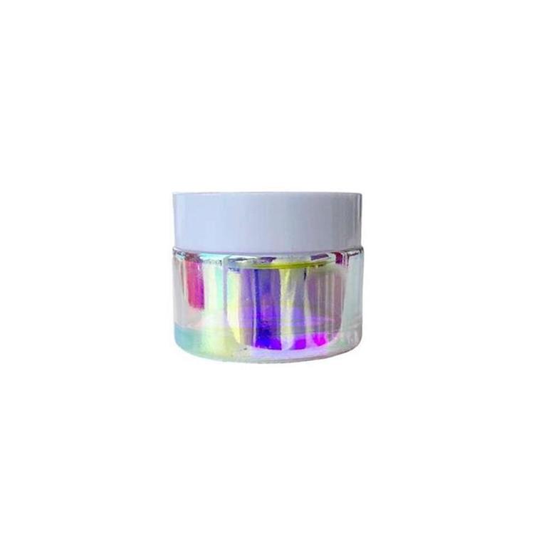 Lridescent color high quality glass cream jar