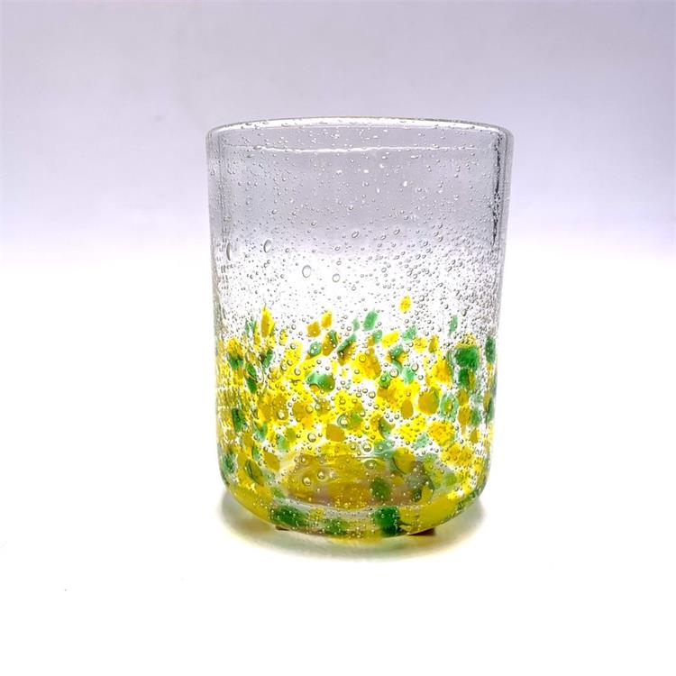 Yellow green wax cup soy candle jar empty jar with base for candle making crystal glass candy jar