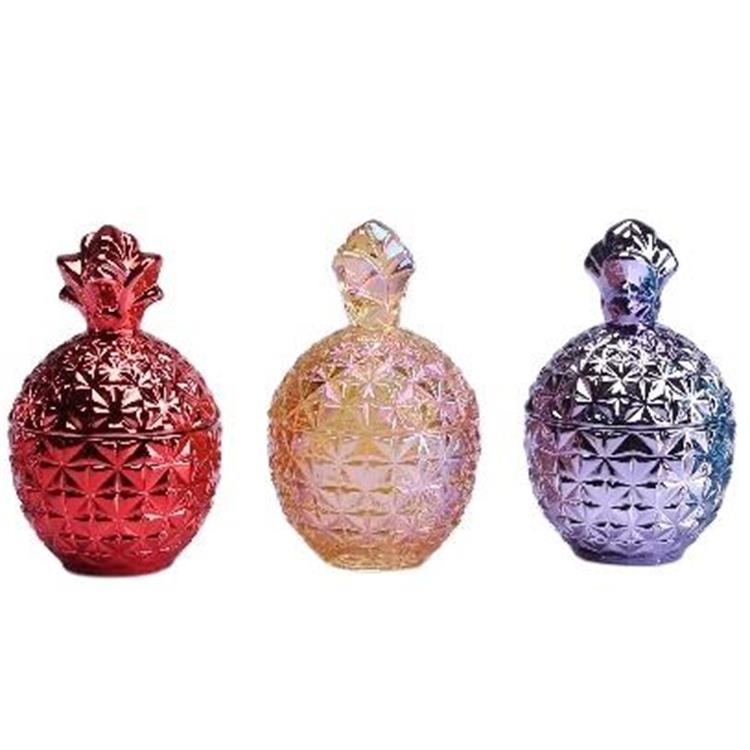 Pineapple Shape Golden Hot Selling Glass Candy Jar