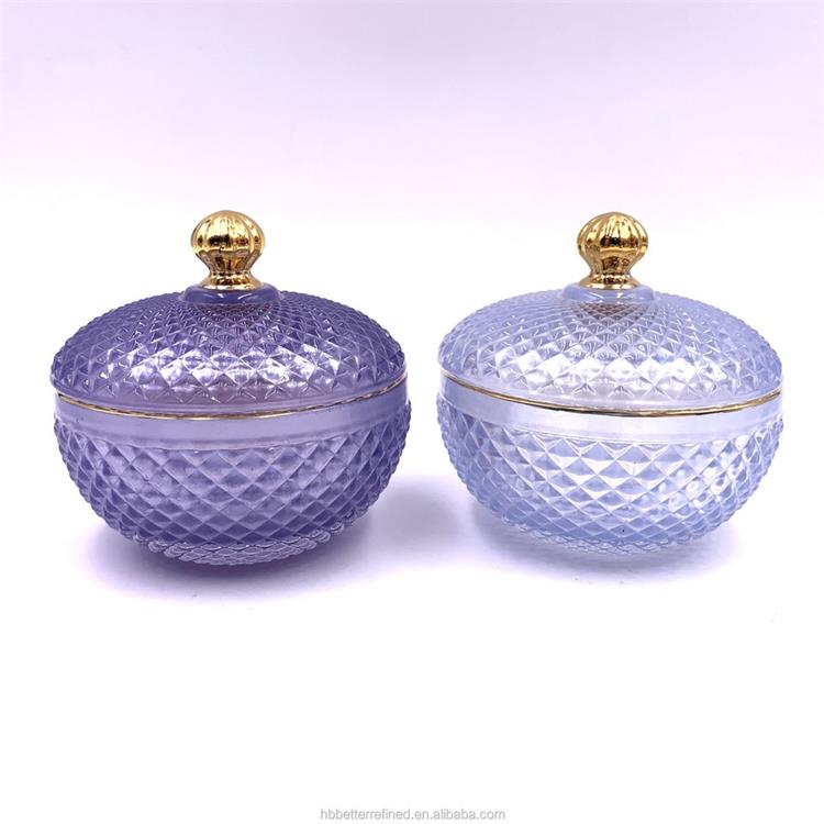 Wholesale new color candle cup with lid glass candle holders with lid