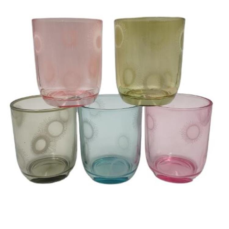 Wholesale different color luxury glass candle jars