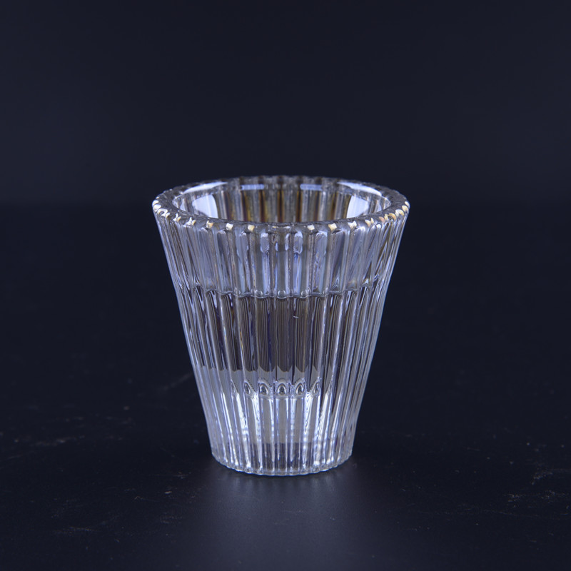 Ribbed Glass Candle Holder